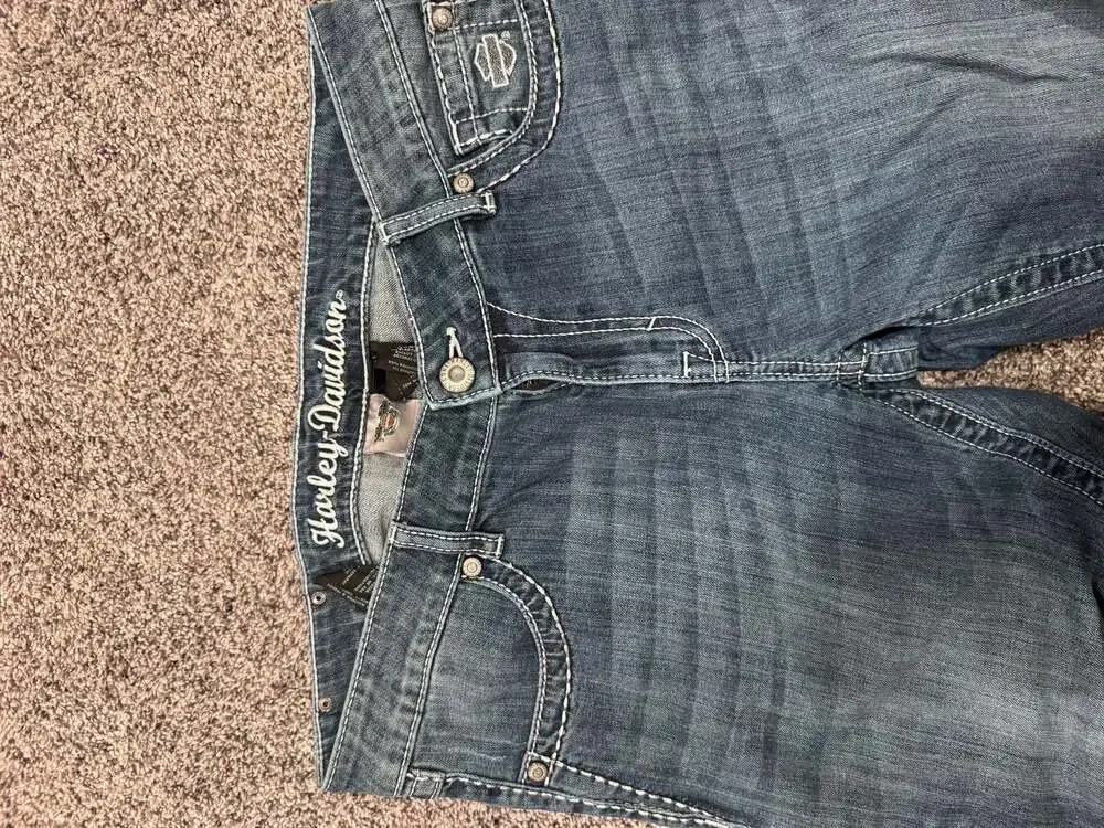 Harley-Davidson Women's Angel Wing Embroidered and Studded Bootcut Jeans Size 12
